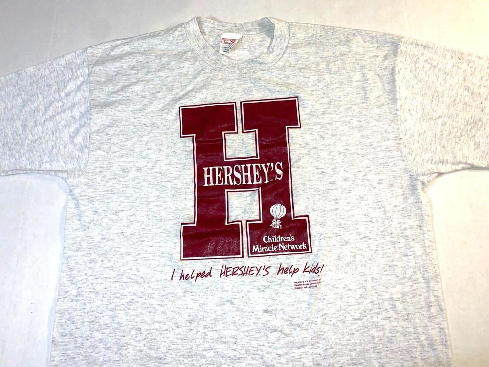 Редкая винтажная футболка Hershey s Chocolates Childrens Miracle Network 1990-х годов Новая унисекс размера L XXXL