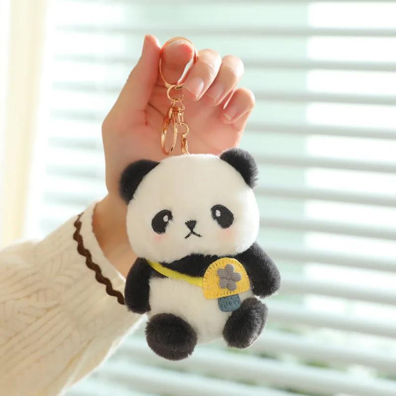 Urocza Panda Kawaii Pluszowe Zabawki Breloczek Animal Crossing Panda Wisiorek Akcesoria do Torebki Breloczek do Kluczy Samochodowych Dekoracja Torebki z Prezentem dla Chłopca Dziewczynki