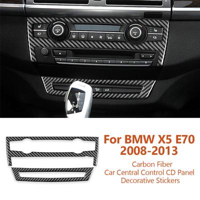 For BMW X5 E70 X6 E71 2008-2013 Car-styling Carbon Fiber Car Central Control CD Panel Decorative Stickers Inter Auto Accessories