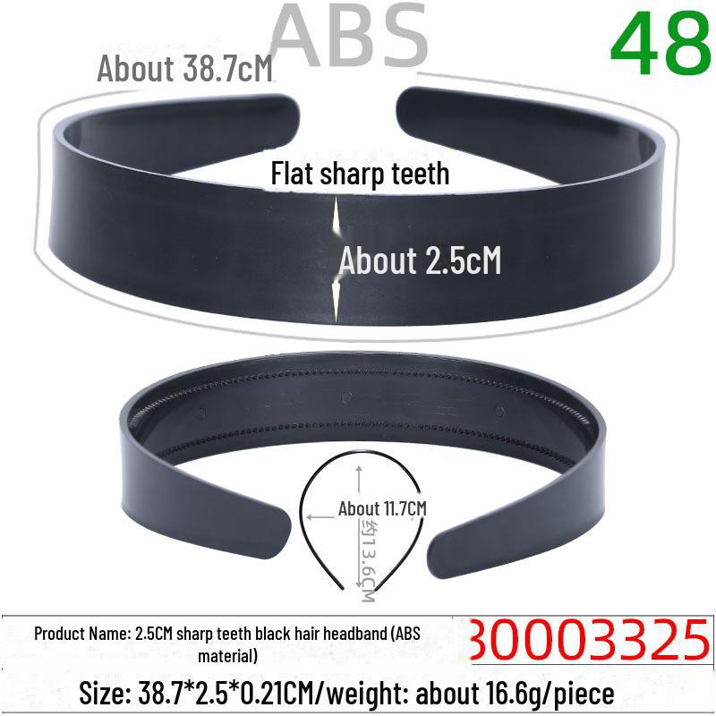 Handmade 2.5CM Toothless Black Hairband - PS Material Hair Accessory