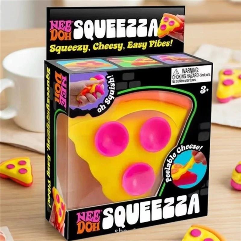 Sensory Squeezzza Pizza Relief Fidget Toy Sensory Stress Anxiety Calm Down ADHD Non-toxic Squeeze Stretch for Kids Adults