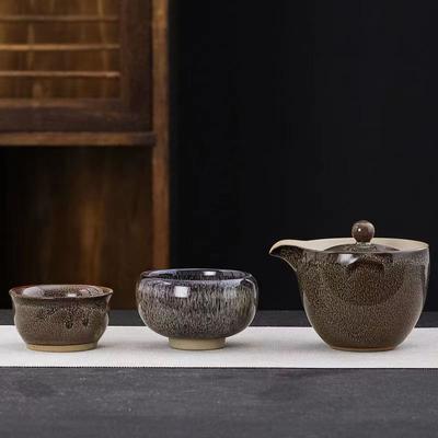 Ceramiczny Zestaw Herbaciany Podróżny 1 Czajniczek 2 Filiżanki Zestaw Filiżanek do Kawy Gaiwan Czajniczki Puer do Gotowania Wody Naczynia Herbaciane Czajniczki Filiżanki i Kubki Czajnik
