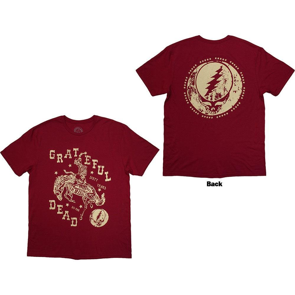 New Grateful Dead T-Shirt: Skeleton Horse (Back Print) OFFICIAL Red XXXL