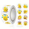 500Pcs/Roll Cartoon Funny Smile Face Expression Reward Stickers 8 Designs 2.5cm/1.0in Round For PC Pad Fridge Gift Diy Decor