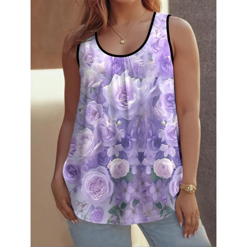 Dámská vesta bez rukávů Kreativní barevný potisk Pohodlná měkká Volnočasová Volná Módní Všestranná Letní Nadměrná vesta