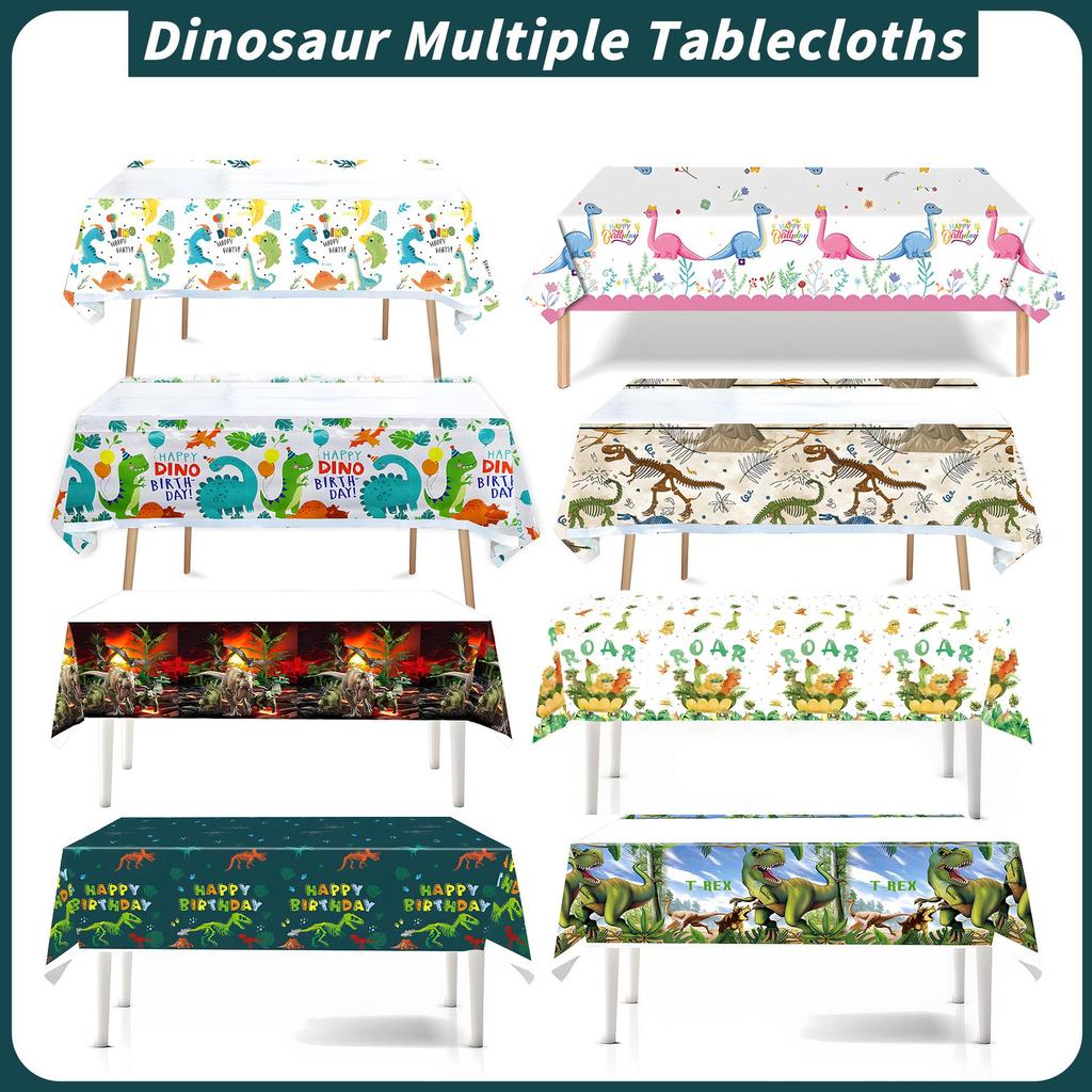 Dinosaur-Themed Children's Party Tablecloth - Thick, Oil-Proof & Decorative
