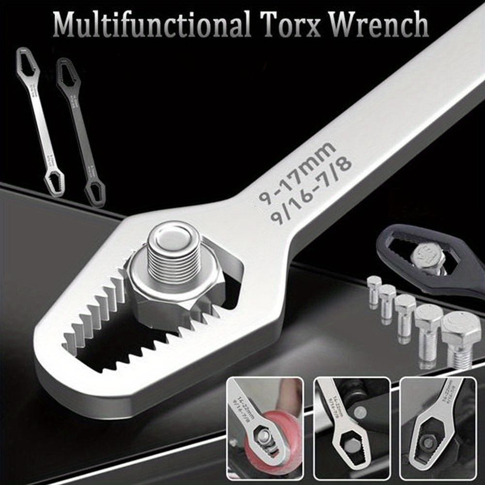 1pc Universal Self-Adjusting Multi-Function Wrench, Mechanical Hand Tool Double-End Spanner for Car, Bicycle, and Home Repair - 3-17mm Grip Range