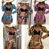 European and American Style 2025 Slim Three-Piece Bikini Set: Sexy, Long-Sleeved, with Sunscreen Protection