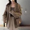 Korean Autumn Winter Lazy - Style Gentle Solid - Color Knit Cardigan Coat with Sweet and Stylish Design