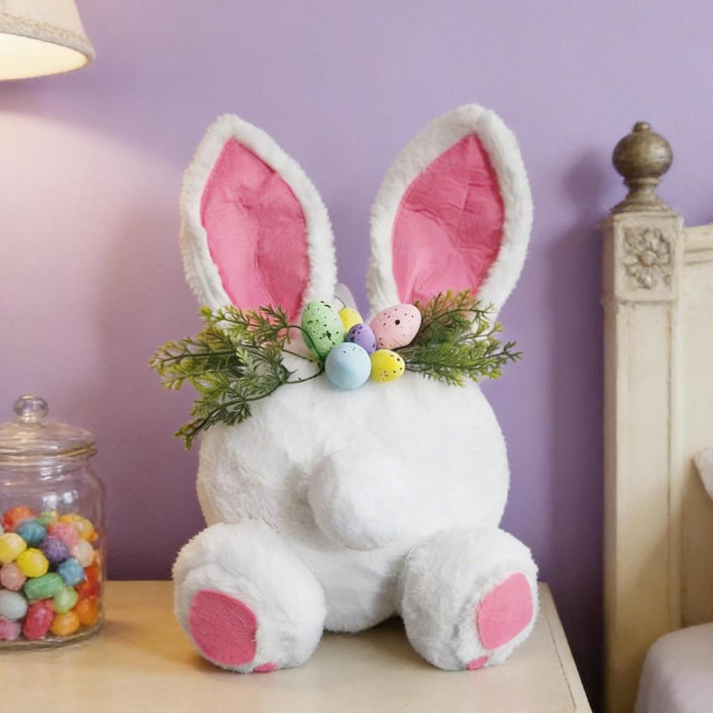 Easter Rabbits Butt Wreath Spring Garland Easter Decor DIY Cute Bunny Butt Home Wall Decoration For Porch Yard Living Room