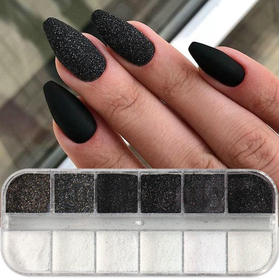 Nail Art Glitter, White Snow Dark Series Starlight Woolen Powder Mixed Nail Woolen Modeling Powder