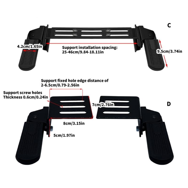 Universal Scooter Modification Accessories Foldable Front Pedals Easy Installation Electric Bike Footrest Replacement