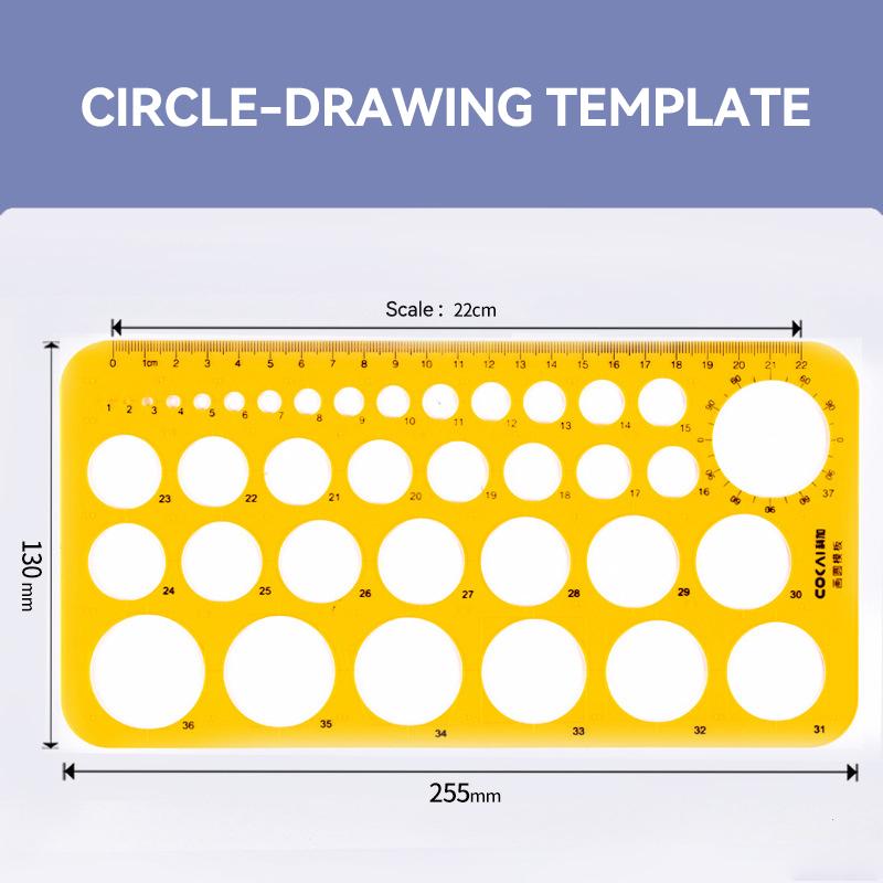 Circular Oval Ruler With Hollow Circle Cutting Durable Drawing Design Architect Template Drafting Ruler Template Measuring Ruler