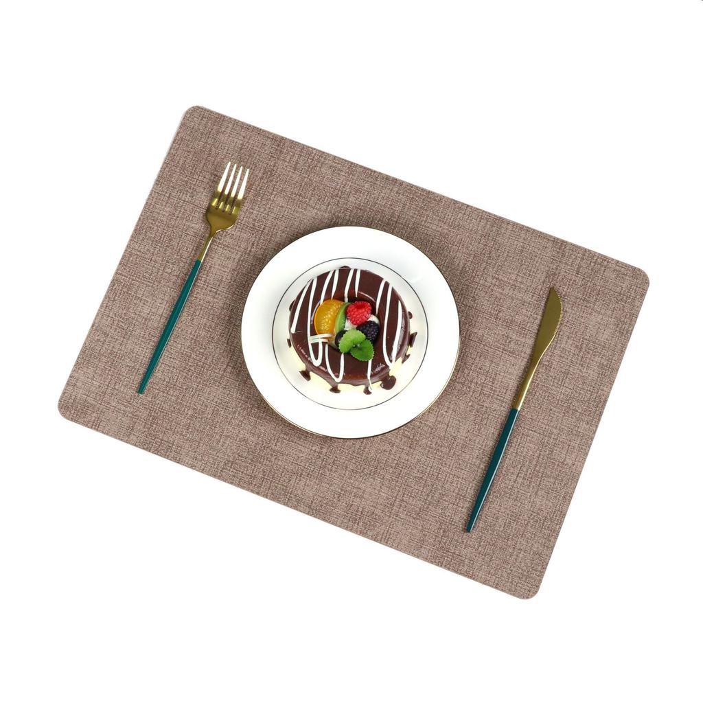Placemat Light Luxury Solid Color Dining Table Heat Insulation Mat Anti-scalding Coaster Tableware Bowl Plate Tableware Western Food Mat Waterproof