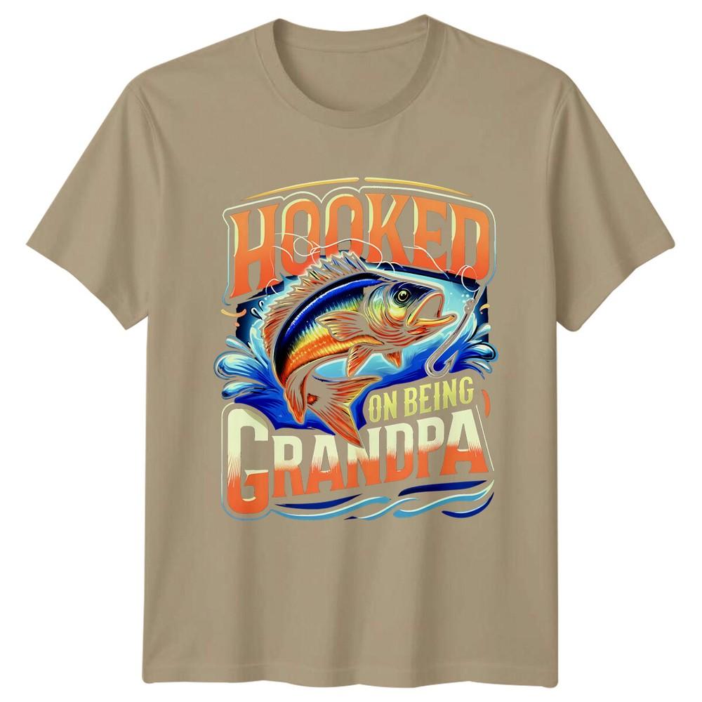 Hooked On Being Grandpa Fishing Grandparent Unisexs TShirt S