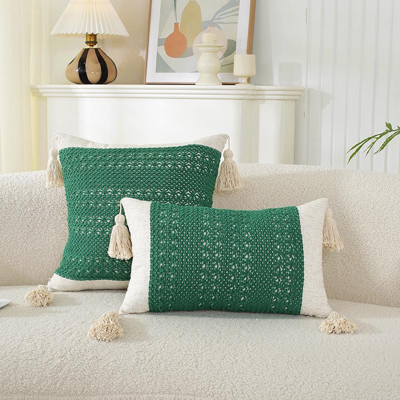 American Multicolor Jacquard Throw Pillow Cover for Sofa, Bed, Chair, and Car