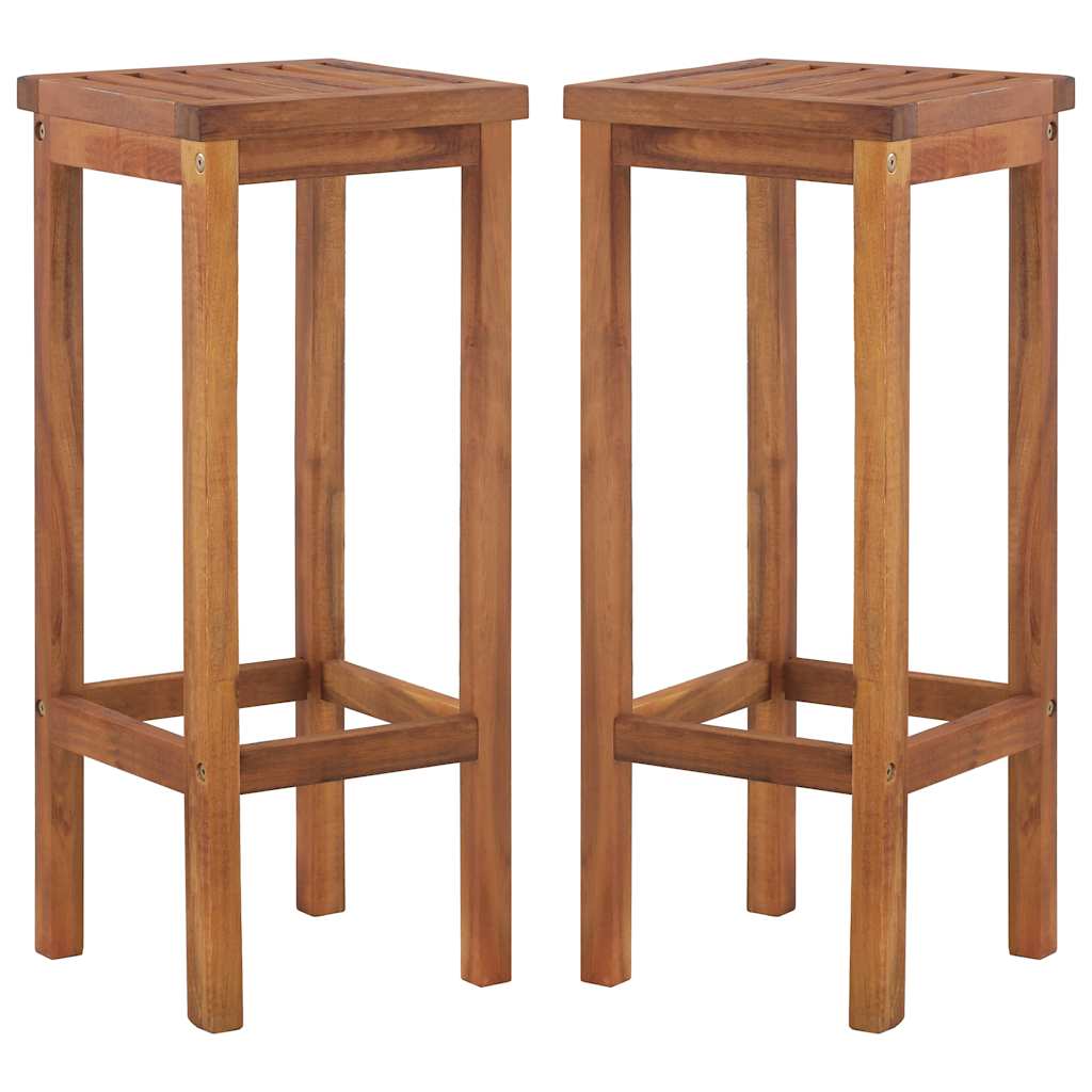 vidaXL Barhocker 2 Stk. Massivholz Akazie braun