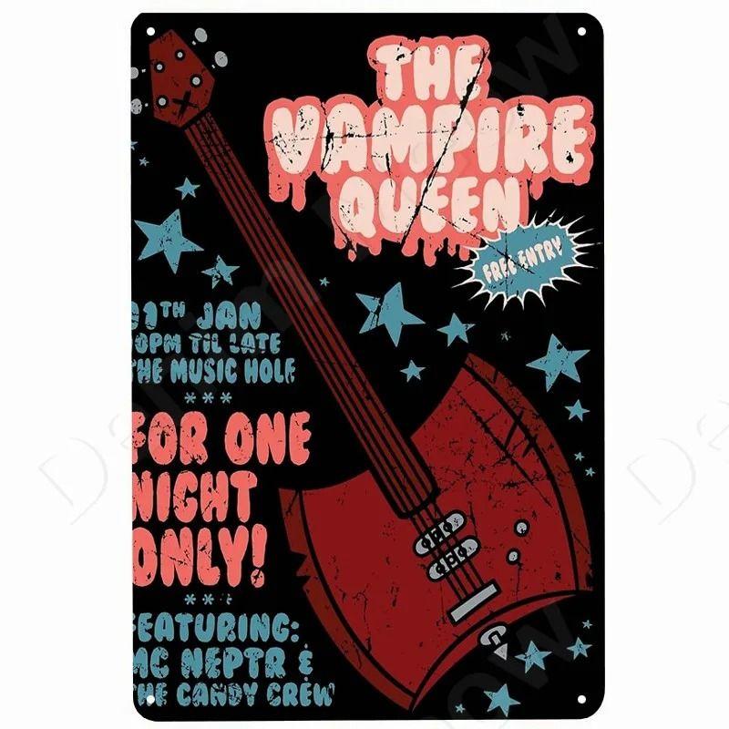 Vintage Rock Music Style Tin Painting for Bars Cafes Home Walls