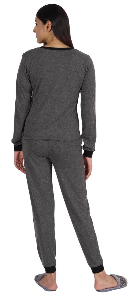 Inkmeso Womens Nightwear Pajamas Set Sleepwear Long Sleeve Top With Pant