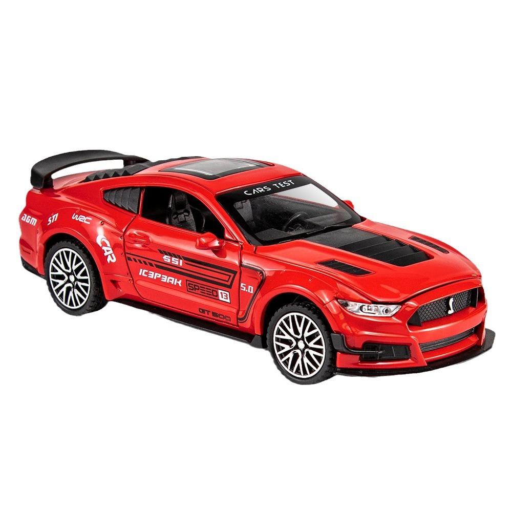 1/32 Ford Mustang Shelby GT500 Alloy Sports Car Model Diecasts Simulation Metal Racing Car Model Sound and Light Childrens Gifts