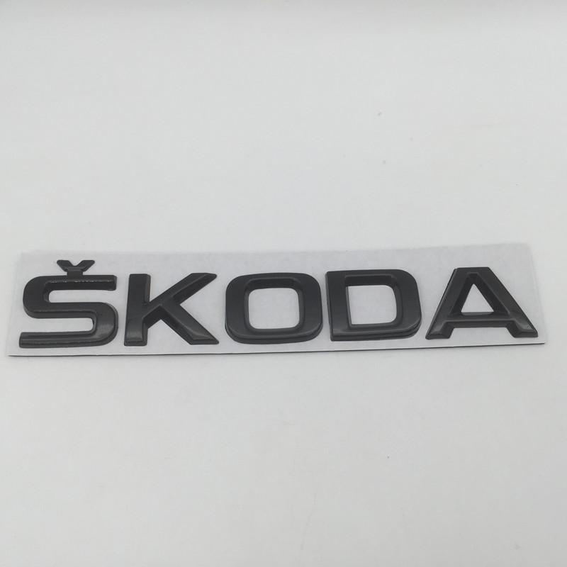 ABCDGI1 1pcs 3D metal high quality silver/black car Letter Emblem Rear tail trunk Decals badge sticker Decal styling For Skoda