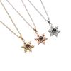 Women Korean Minimalist Snowflake Necklace Titanium Steel 100 Languages I Love You Projection Pendant Zircon Inlaid Love Memory Collarbone Jewelry