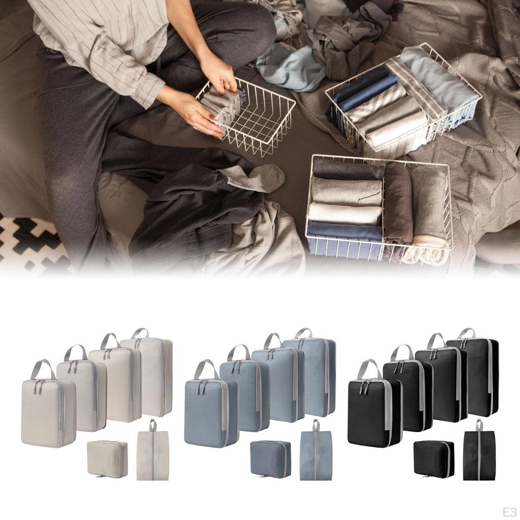 6 Pcs Kompression Verpackung Würfel Zipper Kulturbeutel Kann Aufgehängt Werden Gepäck Taschen Organisatoren für
