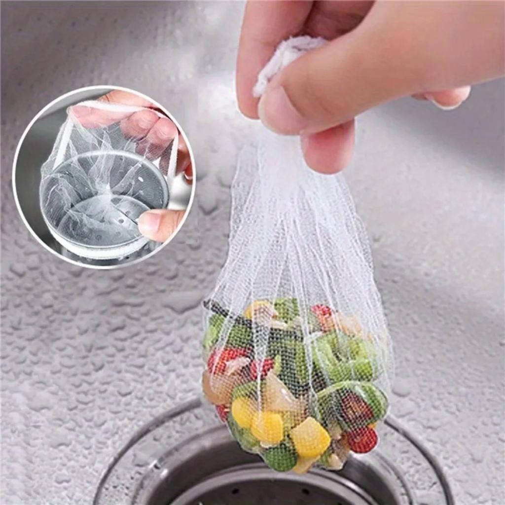 1pc Stainless Steel Sink Filter Drain Rack, Kitchen Mesh Bag Stand, Waste Garbage Net