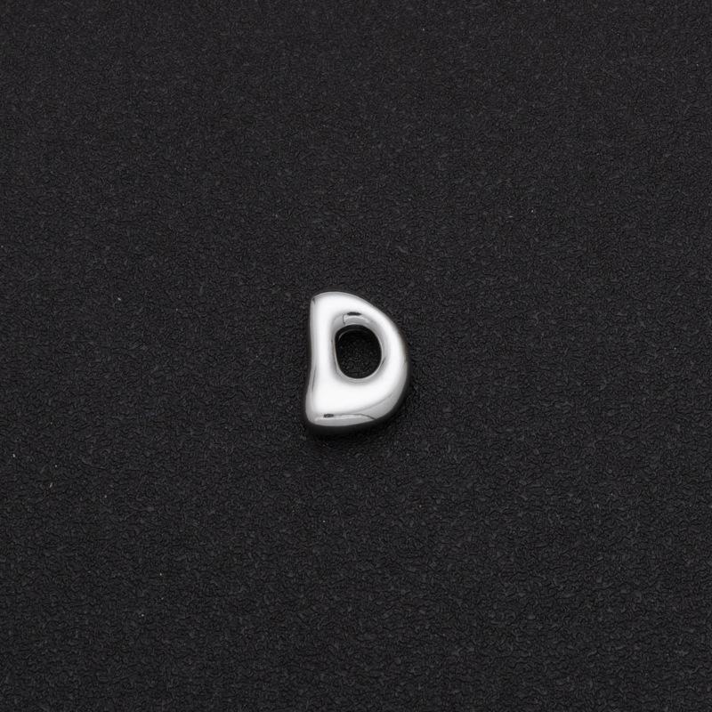 Perforated Stainless Steel Bubble Letter Necklace, 18K Gold English Alphabet Jewelry Other