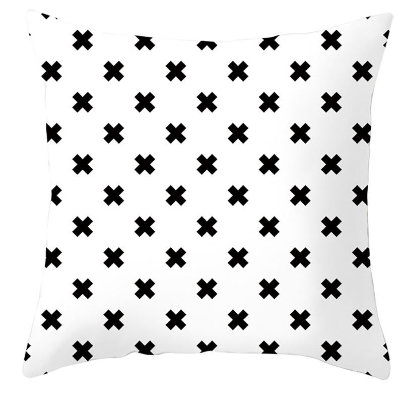 New Simple Black and White Plain Pillowcase Geometric Home Cushion Cover