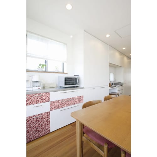 Meiwa Gravure Peel-and-Stick Deco Tile Sheet, Mosaic Tile, 40cm x 100cm, DGT-05 P (Pink), 0.5mm Thick