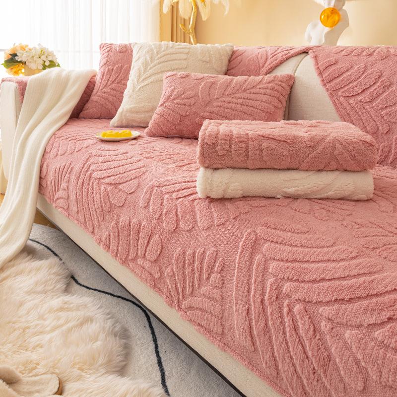 Winter Plush Sofa Cushion Non-slip Simple Modern Four Seasons Universal Comfortable Lint Sofa Cushion Cover