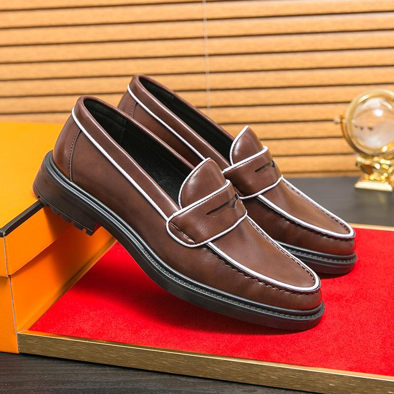 Men's Shoes European and American New Casual Leather Shoes Men's Fashion British Business Trend Leather Shoes Loafer Groom Shoes
