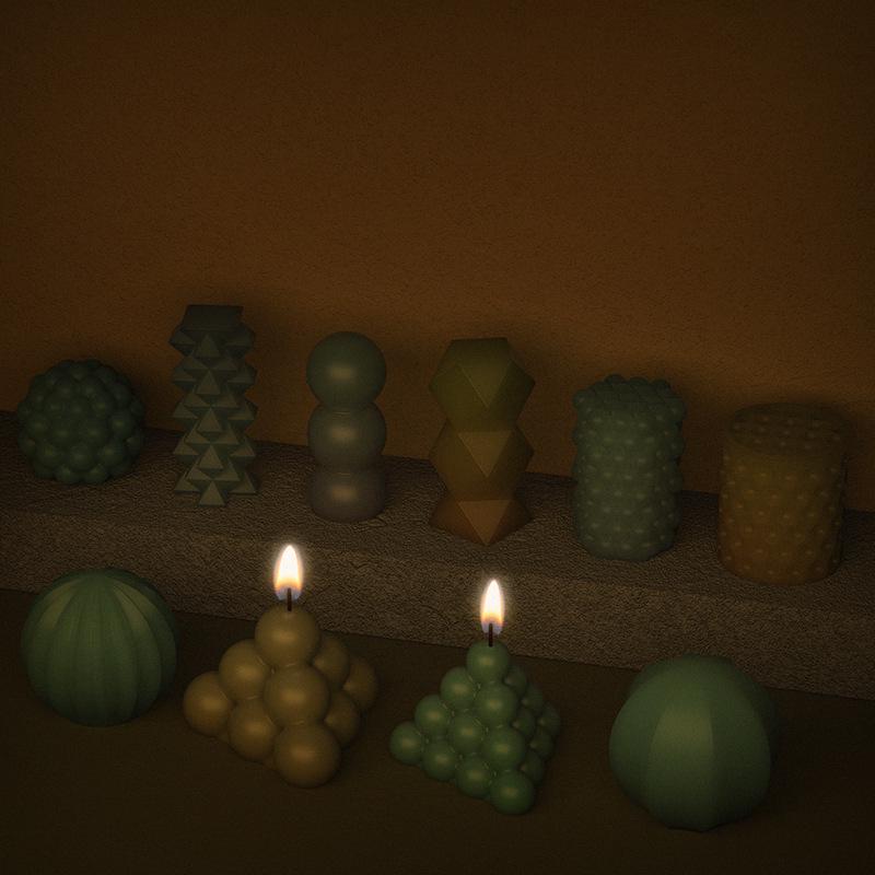 Stampo in Silicone Fai da Te Papavero per Resina Epossidica Cristallina: Cilindro, Sfera, Lanterna, Supporto Espositore per Candele a Pois.
