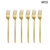 4/6/16/24pcs Gold Stainless Steel Cutlery Household Knife, Fork and Spoon Cutlery Set for Home Restaurant Hotel Party