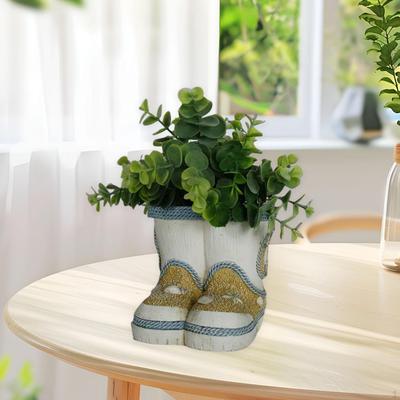 Boot Planter Vase Unique Creative Eye Catching Resin Ornament Centerpiece for Celebrations Birthdays