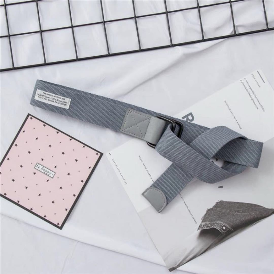 

Numbers Text Letters Canvas Double Loop Buckle Waistband Male Female Universal сірий колір