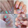 11pcs Aurora Glass Nail Foil Sticker Ice Glass Paper Iridescent Nail Film Decals Chameleon Reflective Nail Stickers