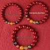 Five Gods of Wealth Cinnabar Lucky Crystal Bracelet for Men and Women - Benming Year Buddhist Beads Jewelry Gift