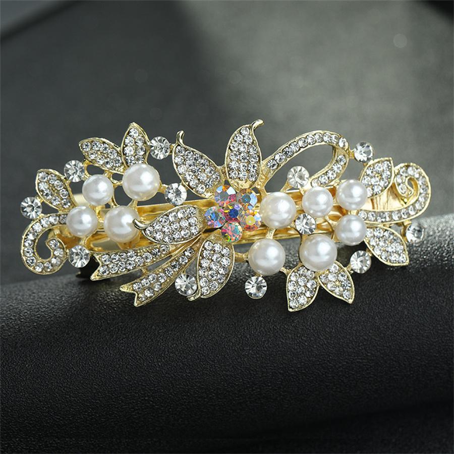 New Fashion Retro Crystal Butterfly Hair Clip Large Top Clip Flower Spring Clip High Quality Female Mother Hairpin Headdress