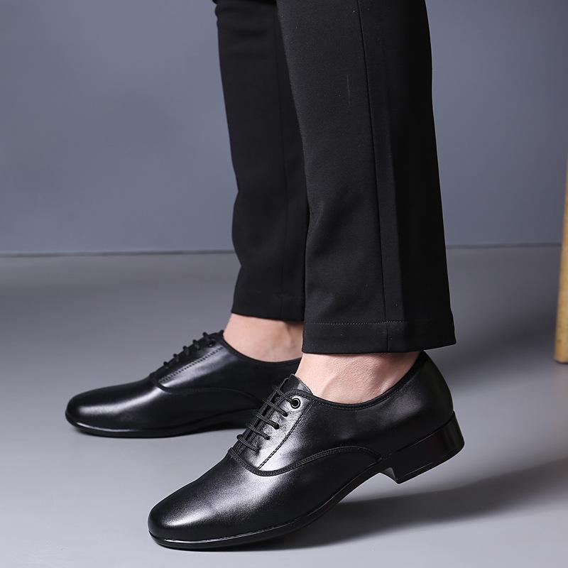 Men's Genuine Leather Casual Shoes for Modern and Standard Ballroom Dancing, Square Dancing, and Interior Outdoor Activities