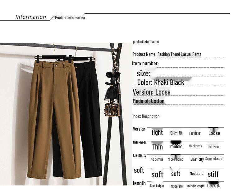 2026 Spring New Plus Size Carrot Pants: Slimming, Loose, Versatile, and High Quality for Women