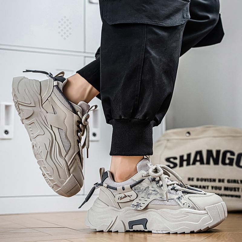 New Fashion Men 's Four Seasons Comfortable Thick Sole Shoes Students BoysTrending Soft Sole Breathable Casual Running Sneakers