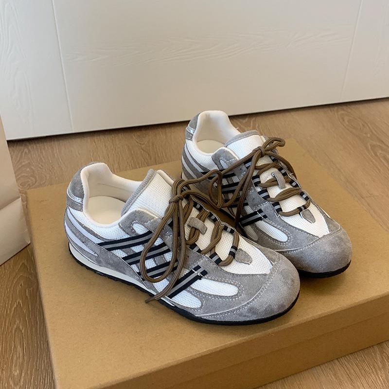 Retro Contrasting Color Splicing Inner Height Increase German Training Shoes Women's 2025 New Mesh Breathable Comfortable Versatile Casual Forres