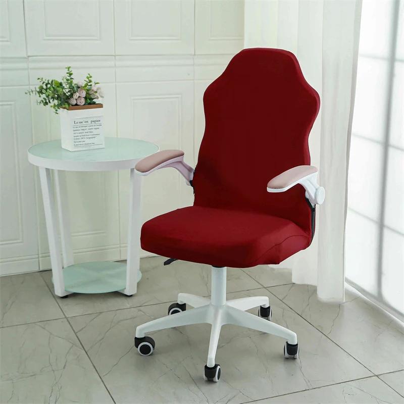 Elastic Gaming Chair Cover Jacquard Breathable Stretch Dustproof Seat Protector Swivel Computer Armchair Slipcovers Home Office