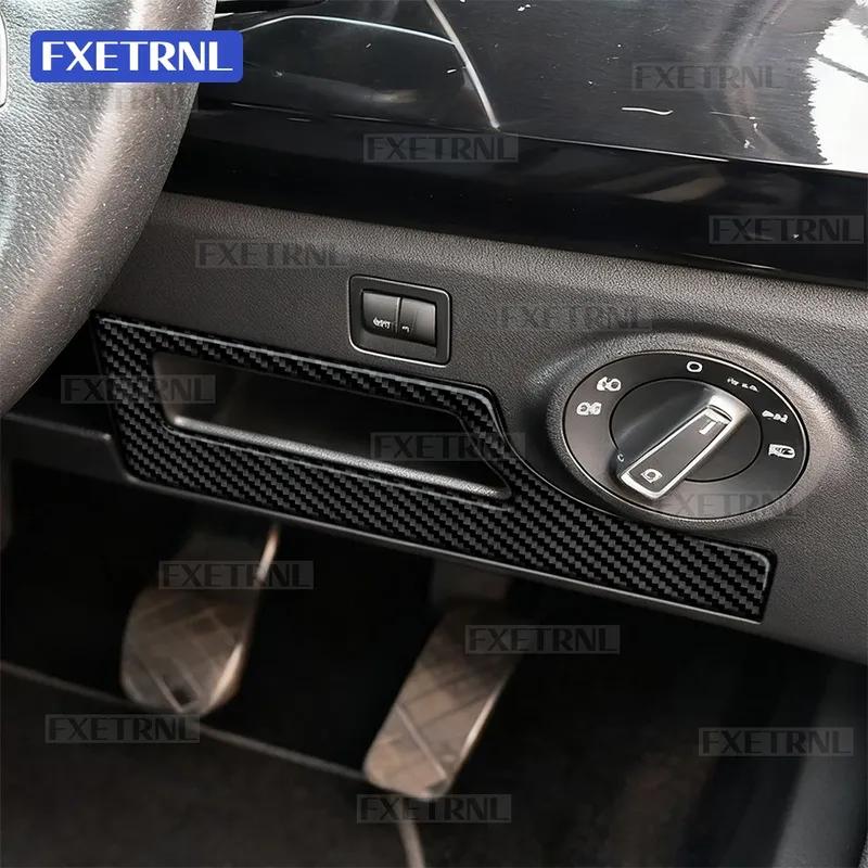 For SEAT Ibiza Mk5 2018     -2025 6F KJ1 LHD RHD Real Soft Carbon Fiber Car Fuse Box Interior Panel Sticker