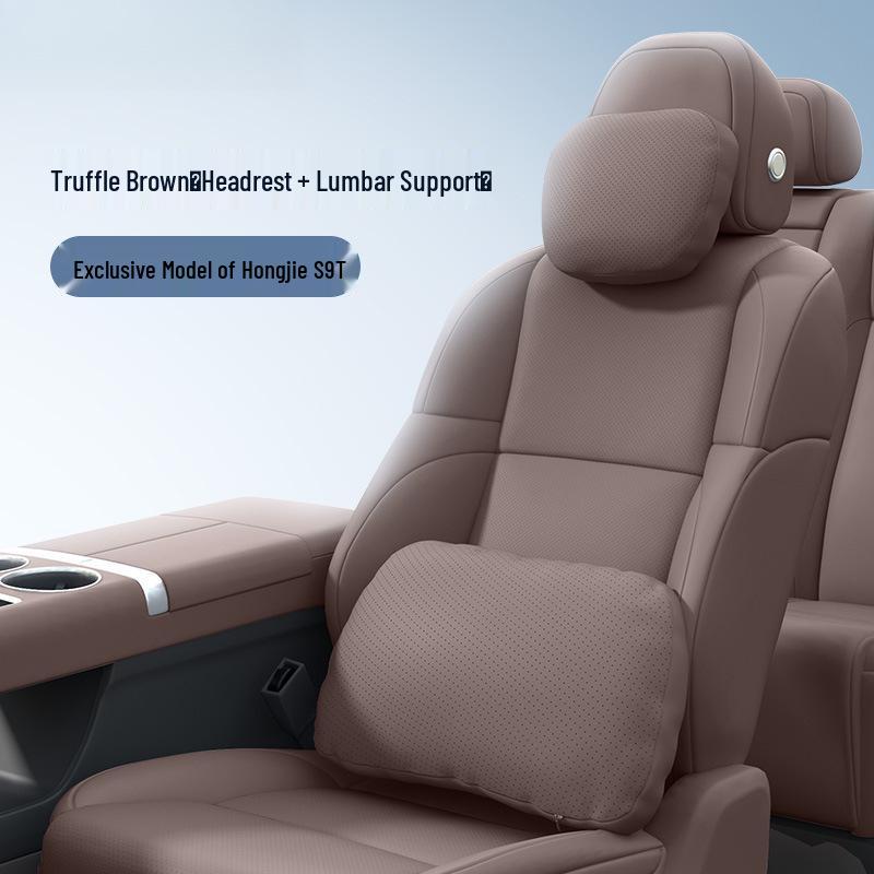 Comprehensive Car Interior Set: Headrest Neck Pillow & Lumbar Support for Hongqi S9T