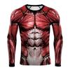 Spring and Autumn Round Neck 3D Muscle Printed Top Fashionable Casual Long Sleeved Men's T-shirts
