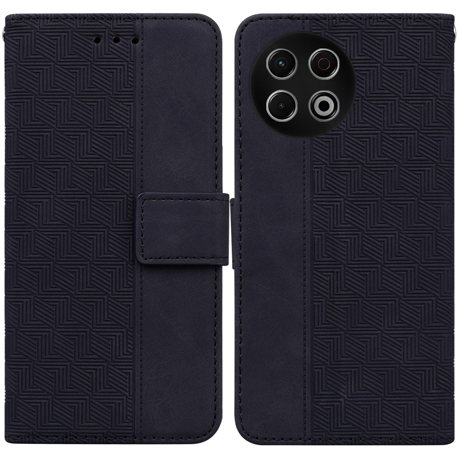 

Для TECNO Spark 30 Pro 4G Чохол Геометричний Візерунок Шкіряний Гаманець Чохол для Телефона з Ремінцем на Зап ястя B