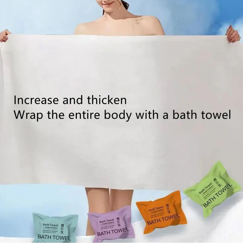 1PC Bath Towel Thickened & Enlarged Disposable Portable Individual Packaging 70x140cm Compressed Non-woven Quick-Drying